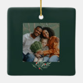 Ornement En Céramique Arc de verdure Script moderne Photo Noël (Dos)