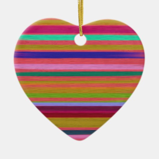 Ornement En Céramique Arc-en-ciel rayures d'art abstrait moderne (Devant)