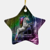 Ornement En Céramique Arc-en-ciel Unicorne (Dos)