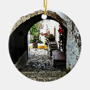 Ornement En Céramique Arcade dans Obidos Portugal