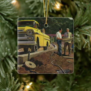 Ornement En Céramique Architecte d'entreprise vintage Entrepreneur de co