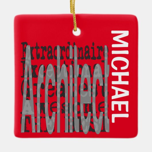 Ornement En Céramique Architecte Extraordinaire CUSTOM (Devant)