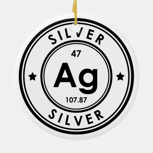 Ornement en céramique Argent Element (Dos)