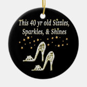 ORNEMENT EN CÉRAMIQUE ARGENT GLAMOREUX 40E ANNIVERSAIRE CONCEPTION (Devant)