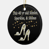 ORNEMENT EN CÉRAMIQUE ARGENT GLAMOREUX 40E ANNIVERSAIRE CONCEPTION (Gauche)