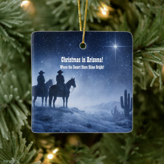 Ornement En Céramique Arizona Noël Country Western Cowboy