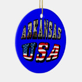 Ornement En Céramique Arkansas Picture et USA Flag Text (Droite)