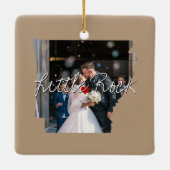 Ornement En Céramique Arkansas State Photo insert and town name (Dos)