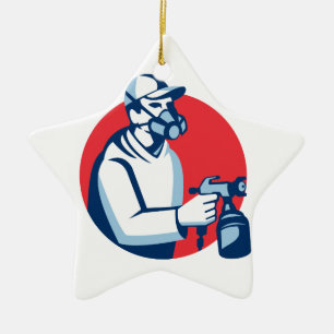 Ornement En Céramique Arme à feu de peinture de pulvérisation de peintre