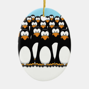 Ornement En Céramique Armée songeuse de pingouin