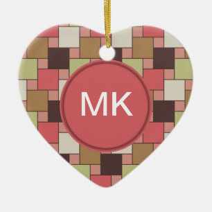 Ornement En Céramique Armoire d'épices géométrique