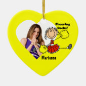 Ornement En Céramique Arnament de Pom-pom girl à bâton rouge (Devant)