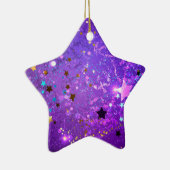 Ornement En Céramique Arrière - plan de feuille violet avec étoiles (Droite)