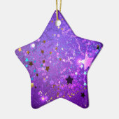Ornement En Céramique Arrière - plan de feuille violet avec étoiles (Gauche)