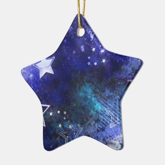 Ornement En Céramique Arrière - plan spatial avec étoiles (Gauche)