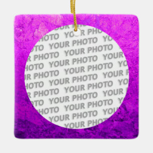 Ornement En Céramique Arrondi en Carré Frame splatter 7 + votre photo