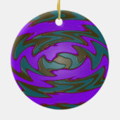 Ornement En Céramique art abstrait pourpre turquoise (Dos)