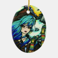 Art de fille de neige de loup de vampire d'hiver