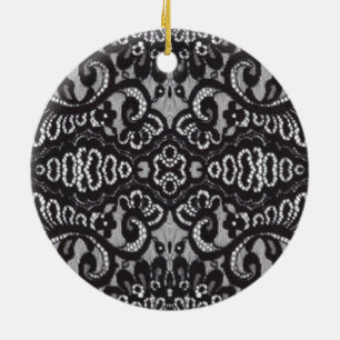 Ornement En Céramique Art Déco Bohème Chic floral gothique noir dentelle