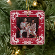 Art Déco Noël Star Holiday Red