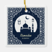 Ornement En Céramique Art Décoratif ✨ Ramadan Serenity - Céleste (Devant)