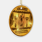 Ornement En Céramique Art Ethnique Africain d'or Imprimer (Droite)