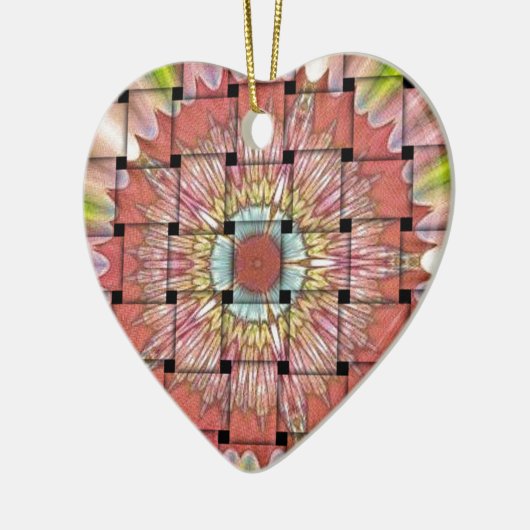 Ornement En Céramique Art inspiré par l'Afrique Imprimé- Design géométri (Gauche)