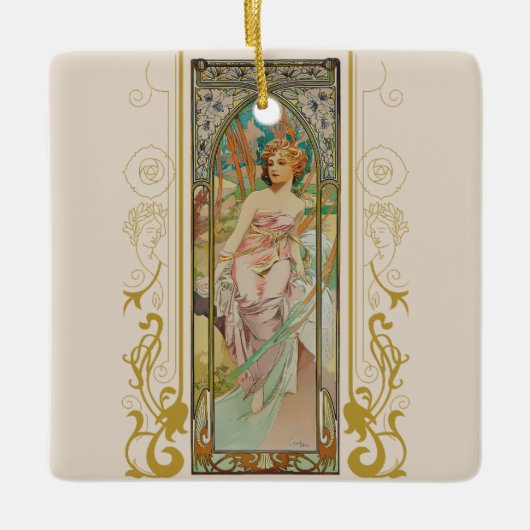 Ornement En Céramique Art Nouveau Alphonse Mucha - Réveil matinal (Devant)