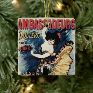 Ornement En Céramique Art Nouveau vintage, danseuse flamenca espagnole