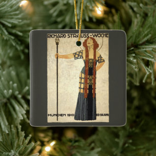 Ornement En Céramique Art Nouveau vintage Richard Strauss-Woche. Munich