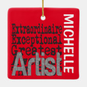 Ornement En Céramique Artiste Extraordinaire CUSTOM (Dos)