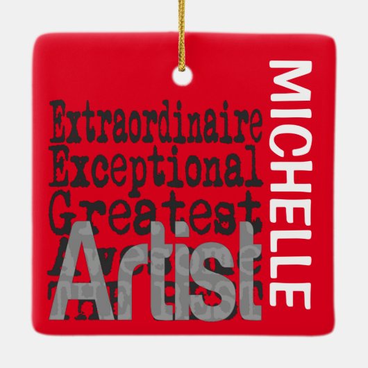 Ornement En Céramique Artiste Extraordinaire CUSTOM (Dos)