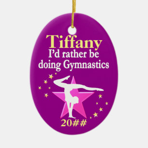ORNEMENT EN CÉRAMIQUE ASSEZ PERSONNALISÉ NOËL GYMNAST ORNAMENT