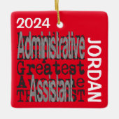 Ornement En Céramique Assistant administratif Extraordinaire CUSTOM (Devant)