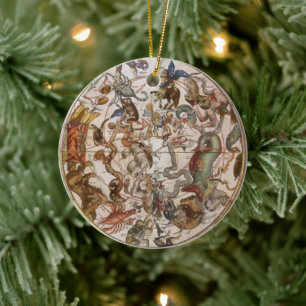 Ornement En Céramique Astronomie vintage, constellations du ciel du sud