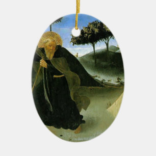 Ornement En Céramique ATF Angelico- St Anthony tenté par un morceau d'o