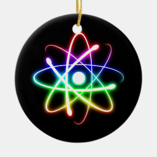Ornement En Céramique Atom brillant coloré