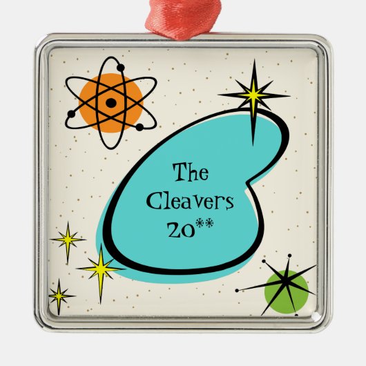 Ornement en céramique atomique rétro Boomerang (Devant)