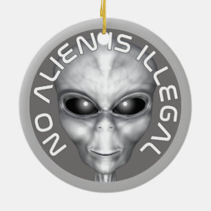 Ornement En Céramique Aucun Alien N'Est Illégal