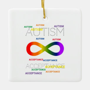 Ornement En Céramique Autism Acceptance infinity dots