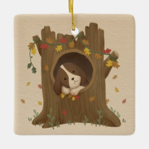 Ornement En Céramique Automne stupéfiant : Beagle