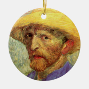Ornement En Céramique Autoportrait de Vincent van Gogh au chapeau de pai