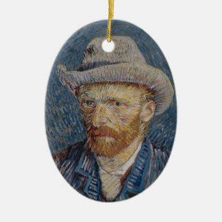 Ornement En Céramique Autoportrait Gris Felt Casquette Van Gogh Art