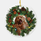 Ornement en céramique avec le griffonnage d'or (Dos)