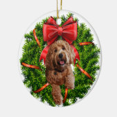 Ornement en céramique avec le griffonnage d'or (Gauche)