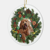 Ornement en céramique avec le griffonnage d'or (Gauche)