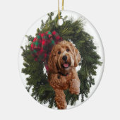 Ornement en céramique avec le griffonnage d'or (Gauche)