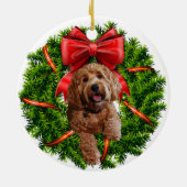 Ornement en céramique avec le griffonnage d'or (Dos)