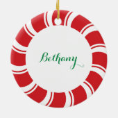 Ornement en céramique avec Sucre de canne en menth (Dos)