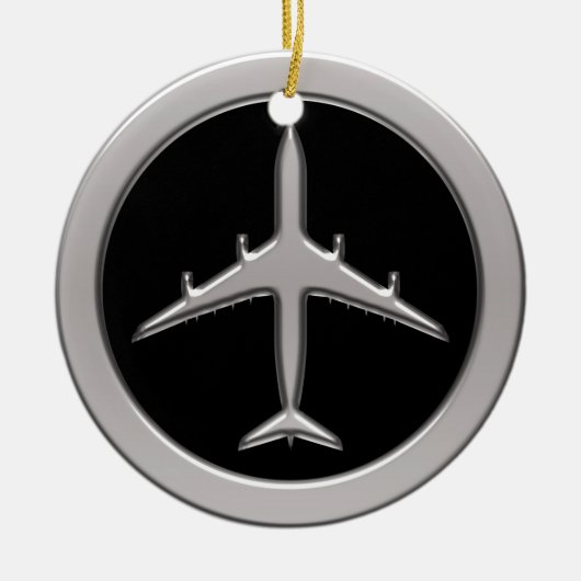 Ornement En Céramique Avion de chrome (Devant)